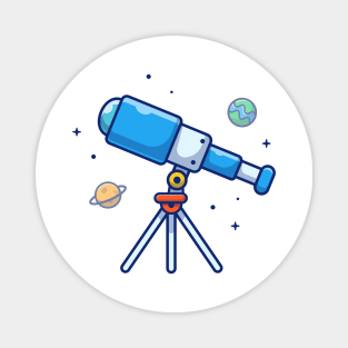 Telescope space cartoon Magnet